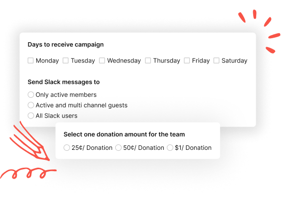 Voting interface for charities